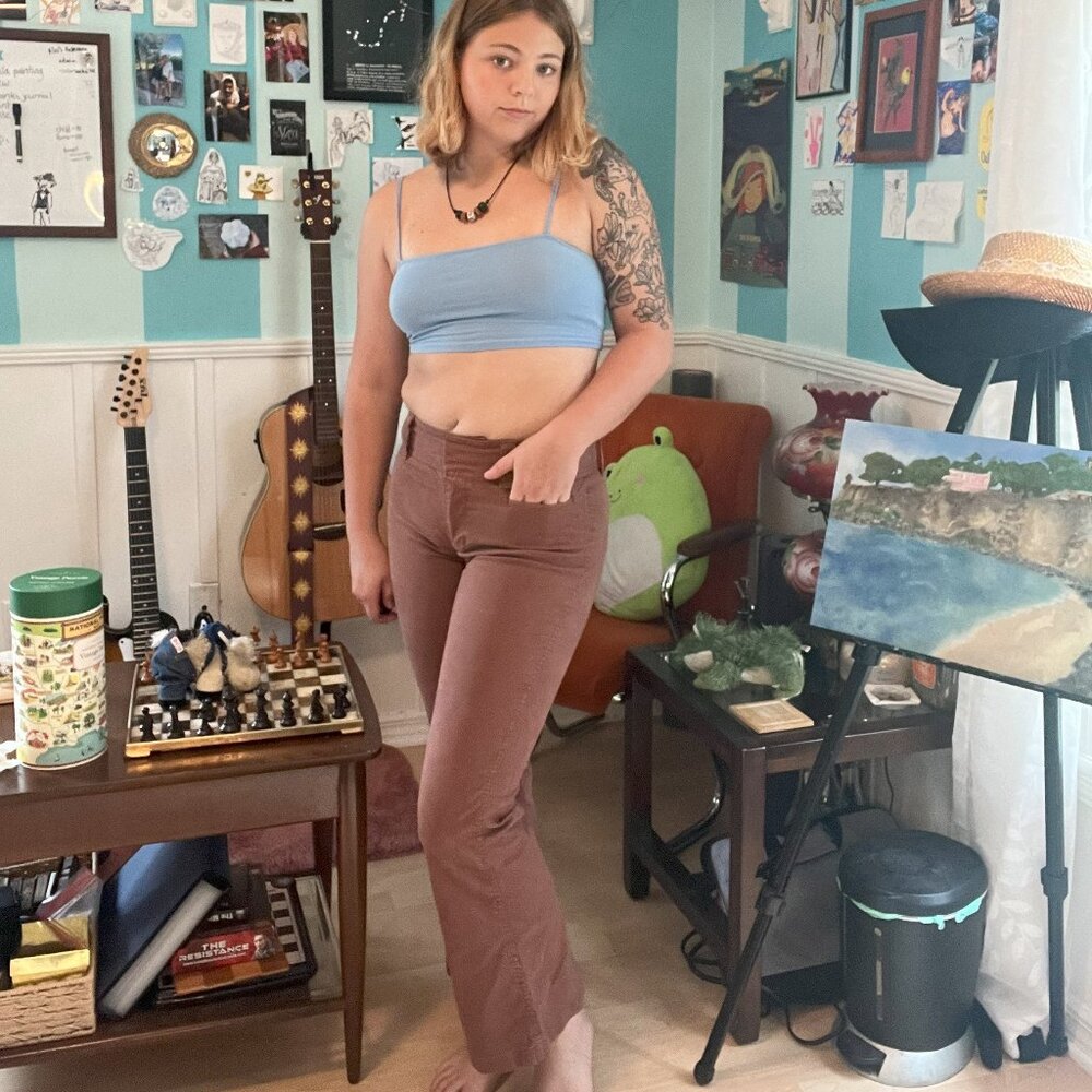 Brown flare pants
